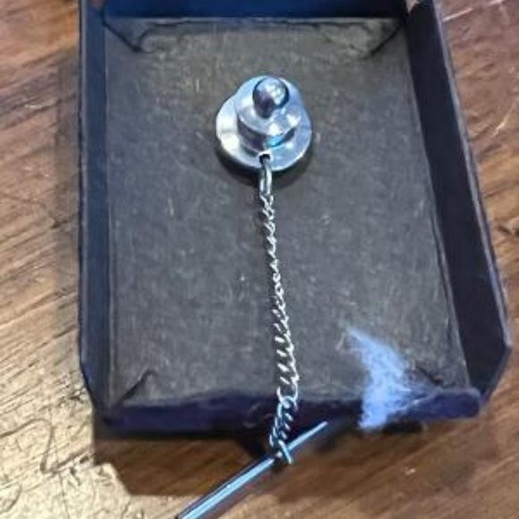 Faux Scrimshaw Tie Tack - Picture 2 of 5